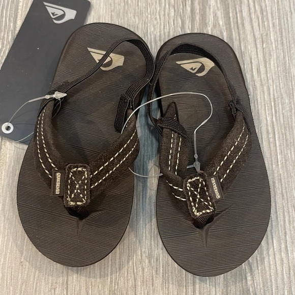 NWT QUIKSILVER Toddler Brown Flip Flop Sandals Size 6 - Picture 5 of 8